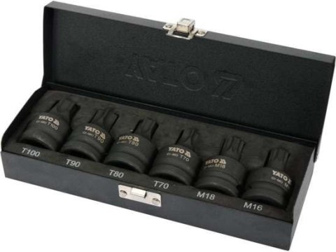 ZESTAW UDAROWYCH KLUCZY TRZPIENIOWYCH 3/4'' TORX/SPLINE 6SZT YATO ZESTAW UDAROWYCH KLUCZY TRZPIENIOWYCH 3/4'' TORX/SPLINE 6SZT YATO