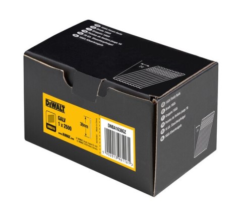 GWOŹDZIE 16GA 20 DEG 38MM DO GALV 2500 SZT. DEWALT GWOŹDZIE 16GA 20 DEG 38MM DO GALV 2500 SZT. DEWALT