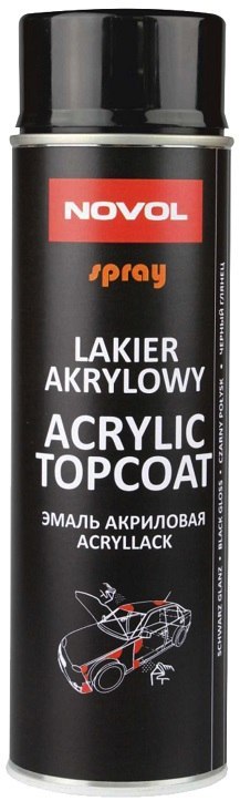 Spray akrylowy NOVOL Acryl Topcoat 500 ml czarny połysk FAN