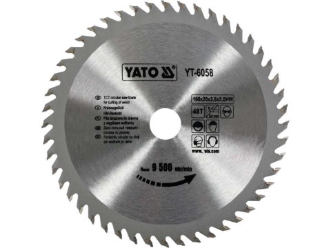 TARCZA WIDIOWA 160*48T*20MM YATO TARCZA WIDIOWA 160*48T*20MM YATO