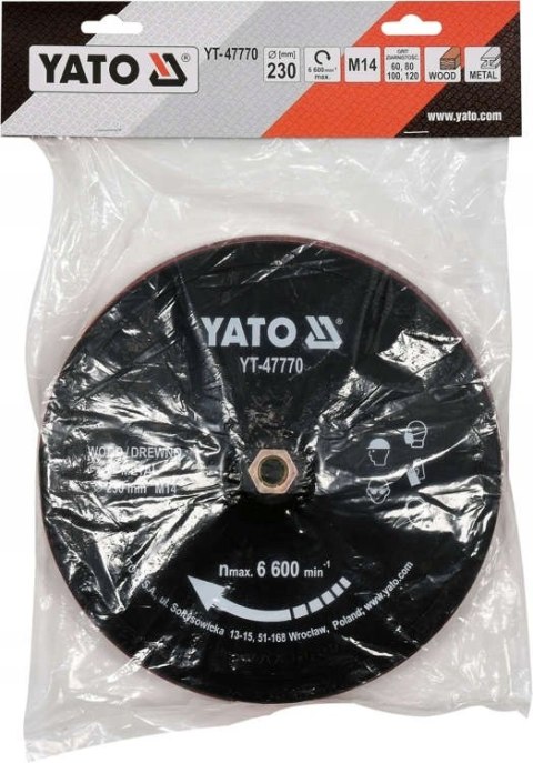 TARCZA Z RZEPEM 230MM M14 + AKCESORIA YATO TARCZA Z RZEPEM 230MM M14 + AKCESORIA YATO