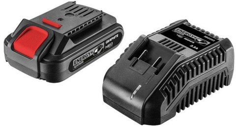 ZESTAW ENERGY+ AKUMULATOR 2AH Z ŁADOWARKĄ GRAPHITE ZESTAW ENERGY+ AKUMULATOR 2AH Z ŁADOWARKĄ GRAPHITE