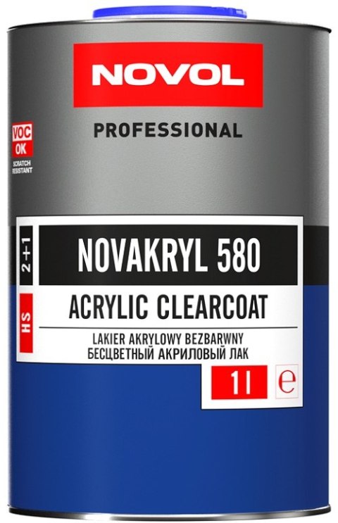 LAKIER BEZBARWNY NOVAKRYL 580 2:1 1L NOVOL LAKIER BEZBARWNY NOVAKRYL 580 2:1 1L NOVOL