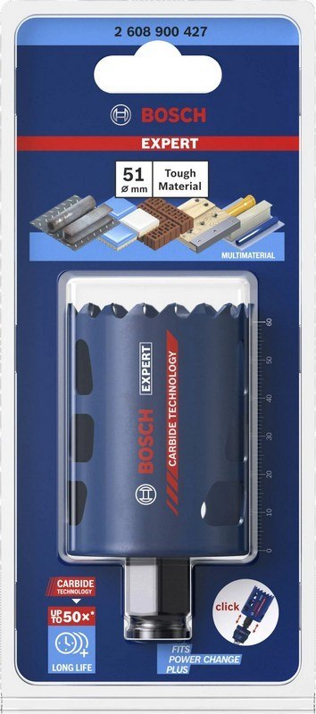PIŁA OTWORNICA Z WĘGLIKÓW EXPERT TOUGH MATERIAL 51MM BOSCH PIŁA OTWORNICA Z WĘGLIKÓW EXPERT TOUGH MATERIAL 51MM BOSCH