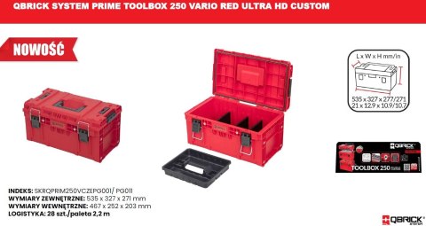 SKRZYNKA NARZĘDZIOWA QBRICK SYSTEM PRIME TOOLBOX 250 VARIO QBRICK SKRZYNKA NARZĘDZIOWA QBRICK SYSTEM PRIME TOOLBOX 250 VARIO QBRICK
