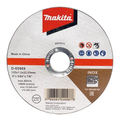 TARCZA DO METALU 125*1,0*22MM WA46R 12PC MAKITA TARCZA DO METALU 125*1,0*22MM WA46R 12PC MAKITA