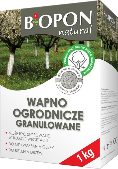 WAPNO - OGRODNICZE DO BIELENIA I ODKWASZANIA GLEBY, 1 KG BIOPON WAPNO - OGRODNICZE DO BIELENIA I ODKWASZANIA GLEBY, 1 KG BIOPON