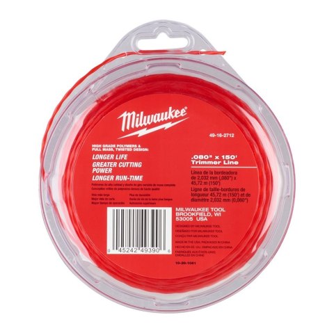 ŻYŁKA DO WYKASZARKI 2.0MM 45M MILWAUKEE ŻYŁKA DO WYKASZARKI 2.0MM 45M MILWAUKEE