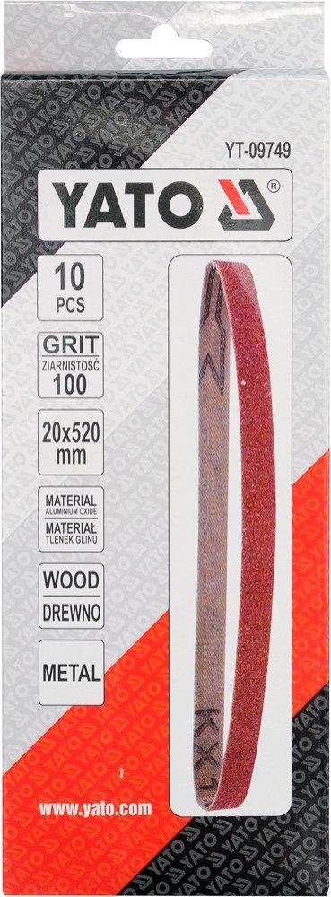 TAŚMA ŚCIERNA BEZKOŃCOWA 10SZT P100 20*520MM TAŚMA ŚCIERNA BEZKOŃCOWA 10SZT P100 20*520MM