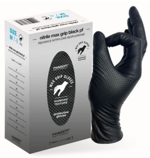 RĘKAWICE NITRYLOWE WZMACNIANE MAX GRIP CZARNE ROZ. XXL UN RĘKAWICE NITRYLOWE WZMACNIANE MAX GRIP CZARNE ROZ. XXL UN