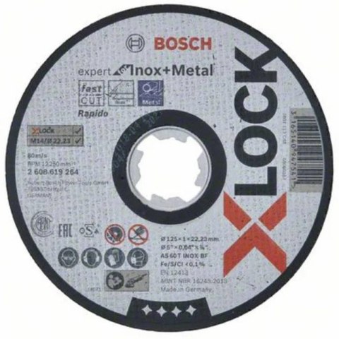 TARCZA TNĄCA X-LOCK INOX+METAL 125*1*22.23 BOSCH TARCZA TNĄCA X-LOCK INOX+METAL 125*1*22.23 BOSCH