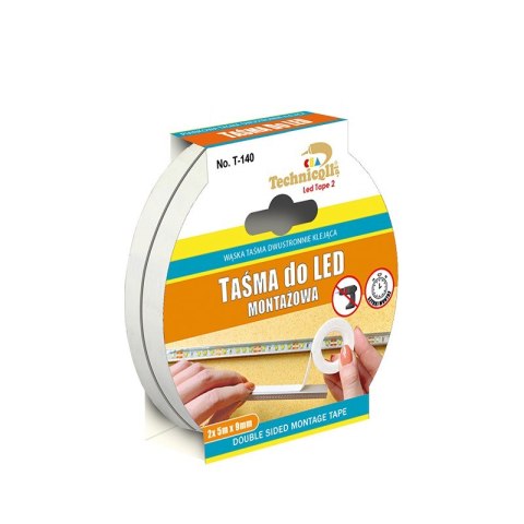TAŚMA MONTAŻOWA DO LED 2*5M*9MM TECHNICQLL TAŚMA MONTAŻOWA DO LED 2*5M*9MM TECHNICQLL