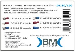 ZESTAW KOŃCÓWEK KONEKTOROWYCH IZOLOWANYCH 150 SZTUK BM GROUP