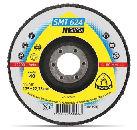 LAMELKA SMT624 GRANULACJA 40 180MM 322784 KLINGSPOR LAMELKA SMT624 GRANULACJA 40 180MM 322784 KLINGSPOR