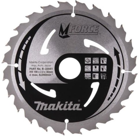 PIŁA TARCZOWA DO DREWNA M-FORCE 190*30MM 24Z MAKITA PIŁA TARCZOWA DO DREWNA M-FORCE 190*30MM 24Z MAKITA