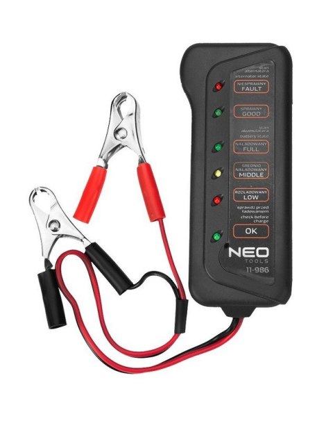 TESTER AKUMULATORÓW I ŁADOWANIA 12V LED NEO TESTER AKUMULATORÓW I ŁADOWANIA 12V LED NEO
