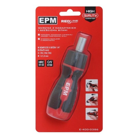 WKRĘTAK Z MAGAZYNKIEM + BITY RED LINE 6 SZT. EPM WKRĘTAK Z MAGAZYNKIEM + BITY RED LINE 6 SZT. EPM