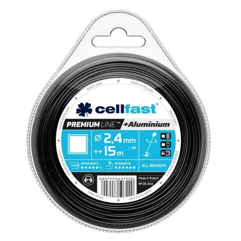 ŻYŁKA DO WYKASZARKI KWADRAT PREMIUM 2.4MM 15M CELL-FAST ŻYŁKA DO WYKASZARKI KWADRAT PREMIUM 2.4MM 15M CELL-FAST