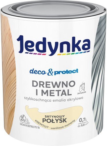 JEDYNKA DECO&PROTECT DREWNO I METAL SATYNA KREMOWY 0,7L JEDYNKA JEDYNKA DECO&PROTECT DREWNO I METAL SATYNA KREMOWY 0,7L JEDYNKA