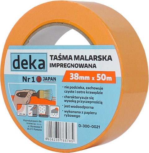 TAŚMA RYŻOWA MALARSKA IMPREGNOWANA 38MM*50M DEKA TAŚMA RYŻOWA MALARSKA IMPREGNOWANA 38MM*50M DEKA