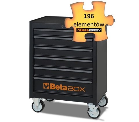 WÓZEK NARZĘDZIOWY Z 6 SZUFLADAMI CZARNY C04BOX+196 NARZĘDZI BETA WÓZEK NARZĘDZIOWY Z 6 SZUFLADAMI CZARNY C04BOX+196 NARZĘDZI BETA