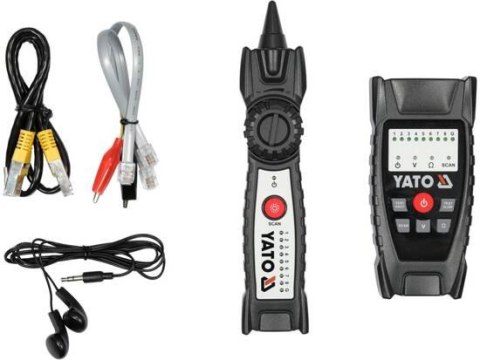 WYKRYWACZ KABLI I TESTER PRZEWODÓW SIECIOWYCH RJ11 RJ45 YATO WYKRYWACZ KABLI I TESTER PRZEWODÓW SIECIOWYCH RJ11 RJ45 YATO