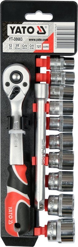 KOMPLET NASADEK + ACESORIA 3/8'' 12 CZĘŚCI YATO KOMPLET NASADEK + ACESORIA 3/8'' 12 CZĘŚCI YATO