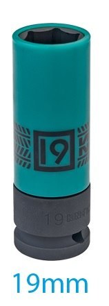 NASADKA DŁUGA UDAROWA CIENKOŚCIENNA Z TULEJĄ 1/2'' 19MM*80 KING TONY