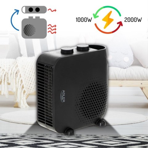 TERMOWENTYLATOR CZARNY 2000W AD 7725B ADLER TERMOWENTYLATOR CZARNY 2000W AD 7725B ADLER