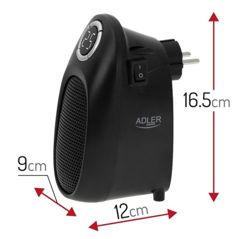 TERMOWENTYLATOR GNIAZDKOWY CZARNY AD 7726 ADLER TERMOWENTYLATOR GNIAZDKOWY CZARNY AD 7726 ADLER