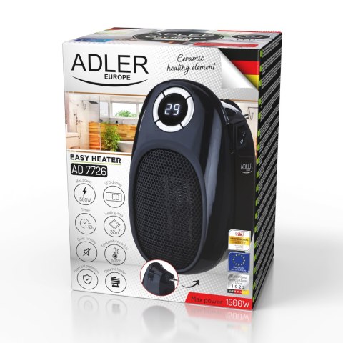 TERMOWENTYLATOR GNIAZDKOWY CZARNY AD 7726 ADLER TERMOWENTYLATOR GNIAZDKOWY CZARNY AD 7726 ADLER