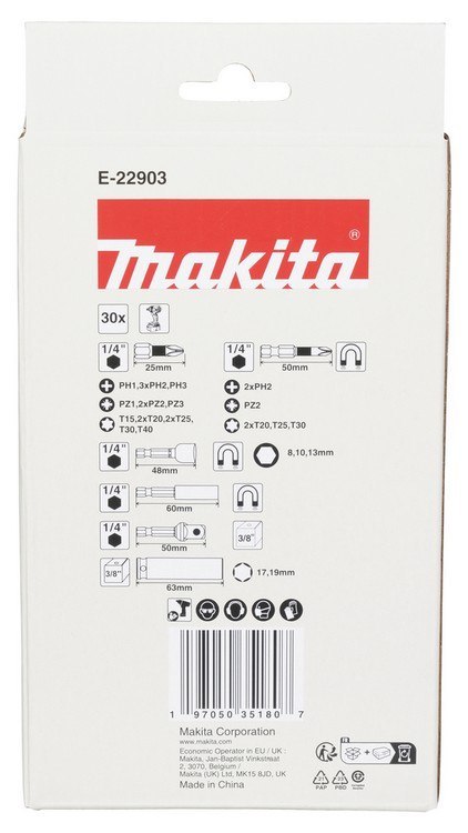 ZESTAW BITÓW I NASADEK IMPACT BLACK 30 EL. MAKITA ZESTAW BITÓW I NASADEK IMPACT BLACK 30 EL. MAKITA