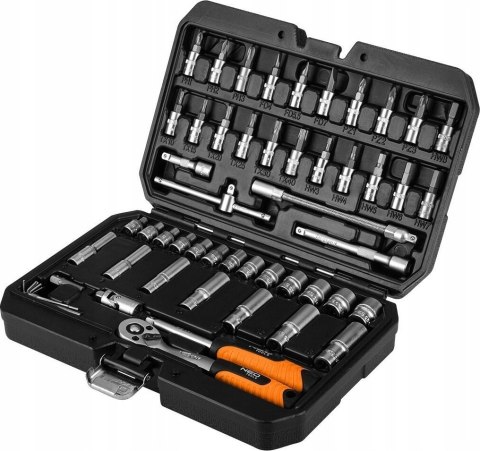 ZESTAW KLUCZY NASADOWYCH 1/4'' 55 ELEMENTÓW NEO ZESTAW KLUCZY NASADOWYCH 1/4'' 55 ELEMENTÓW NEO