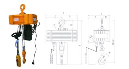 WCIĄGNIK ŁAŃCUCHOWY ELEKTRYCZNY WLL-500KG HP-5M UN