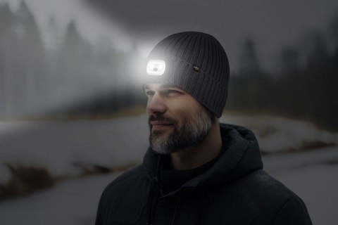 CZAPKA Z LATARKA LED RGB GRAFITOWA NEO CZAPKA Z LATARKA LED RGB GRAFITOWA NEO