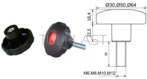 POKRĘTŁO GWIAZDKOWE POK 03 FI 30 M8*23 PP 820 UN POKRĘTŁO GWIAZDKOWE POK 03 FI 30 M8*23 PP 820 UN