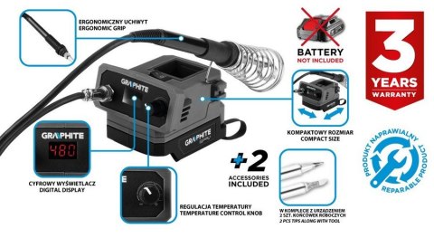 STACJA LUTOWNICZA ENERGY+ 18V, BEZ AKUMULATORA. GRAPHITE STACJA LUTOWNICZA ENERGY+ 18V, BEZ AKUMULATORA. GRAPHITE