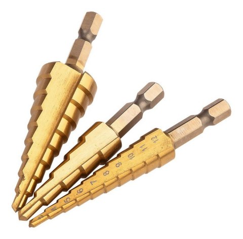 ZESTAW WIERTEŁ STOPNIOWYCH HSS TIN 3-20 MM HEX 3 SZT. NEO ZESTAW WIERTEŁ STOPNIOWYCH HSS TIN 3-20 MM HEX 3 SZT. NEO