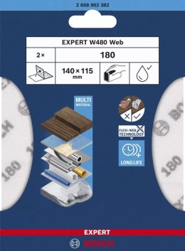 ARKUSZ ŚCIERNY PIANKA EXPERT 115*140MM W480 G180 2PC. BOSCH