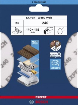 ARKUSZ ŚCIERNY PIANKA EXPERT 115*140MM W480 G240 2PC BOSCH