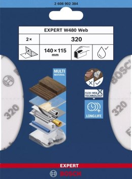 ARKUSZ ŚCIERNY PIANKA EXPERT 115*140MM W480 G320 2PC BOSCH