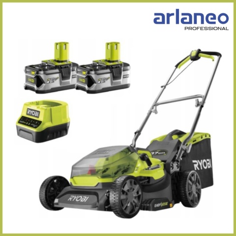 KOSIARKA AKUMULATOROWA RYOBI 18V 37CM 2x4.0AH + ŁADOWARKA ONE+