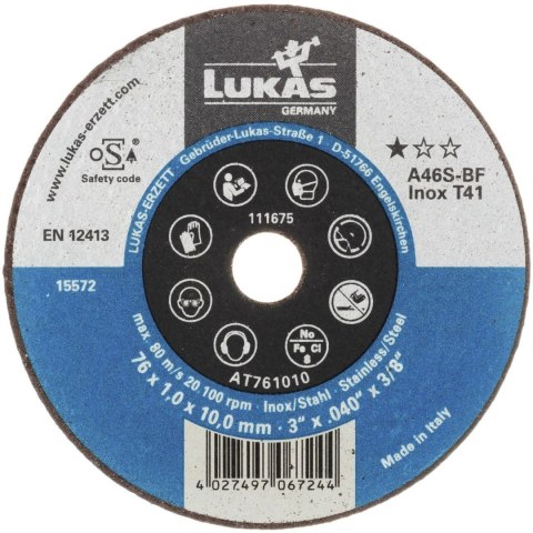 TARCZA PŁASKA T1A 50*1.0*6.0 A46S-BF INOX PREMIUMFLEX ROTTLUFF TARCZA PŁASKA T1A 50*1.0*6.0 A46S-BF INOX PREMIUMFLEX ROTTLUFF
