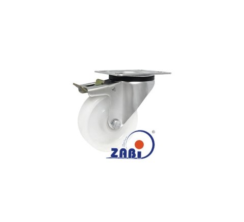 KOŁO Z TWORZYWA 100MM OBUDOWA SKRĘTNA+HAMULEC, 15B9H ZABI