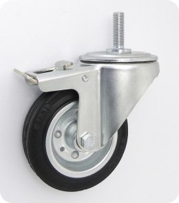 KOŁO METAL-GUMA 100MM OBUDOWA Z TRZPIENIEM+HAMULEC 16H UN