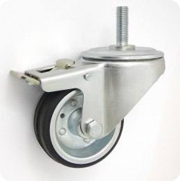 KOŁO METAL-GUMA 80MM OBUDOWA Z TRZPIENIEM+HAMULEC 7H*M10 UN