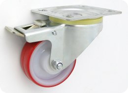 KOŁO TWORZYWO+POLIURETAN 80MM OBUDOWA SKRĘTNA+HAMULEC 6BCH UN