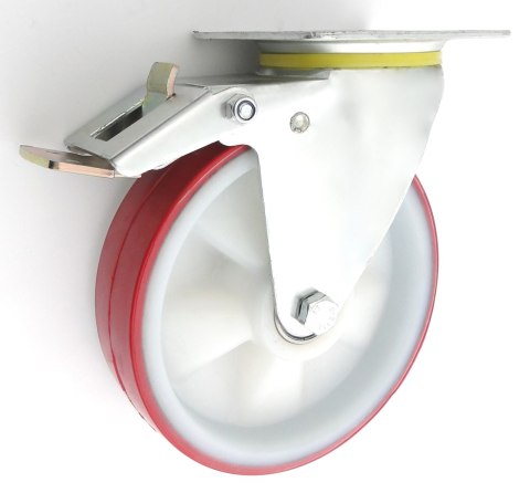 KOŁO TWORZYWO+POLIURETAN 200MM OBUDOWA SKRĘTNA+HAM. 65BCNWH UN