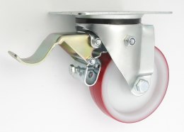 KOŁO TWORZYWO+POLIURETAN OBUDOWA 125MM SKRĘTNA+HAMULEC 25BCH UN