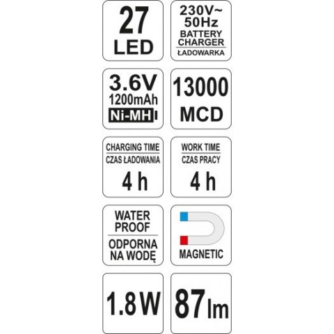 LAMPA WARSZTATOWA 26 LED YATO